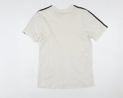 Adidas Boys White 15-16 Years T-Shirt Short Sleeve Crew Neck Sports Top