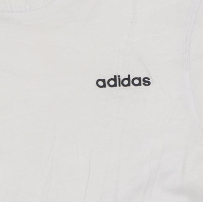 Adidas Boys White 15-16 Years T-Shirt Short Sleeve Crew Neck Sports Top