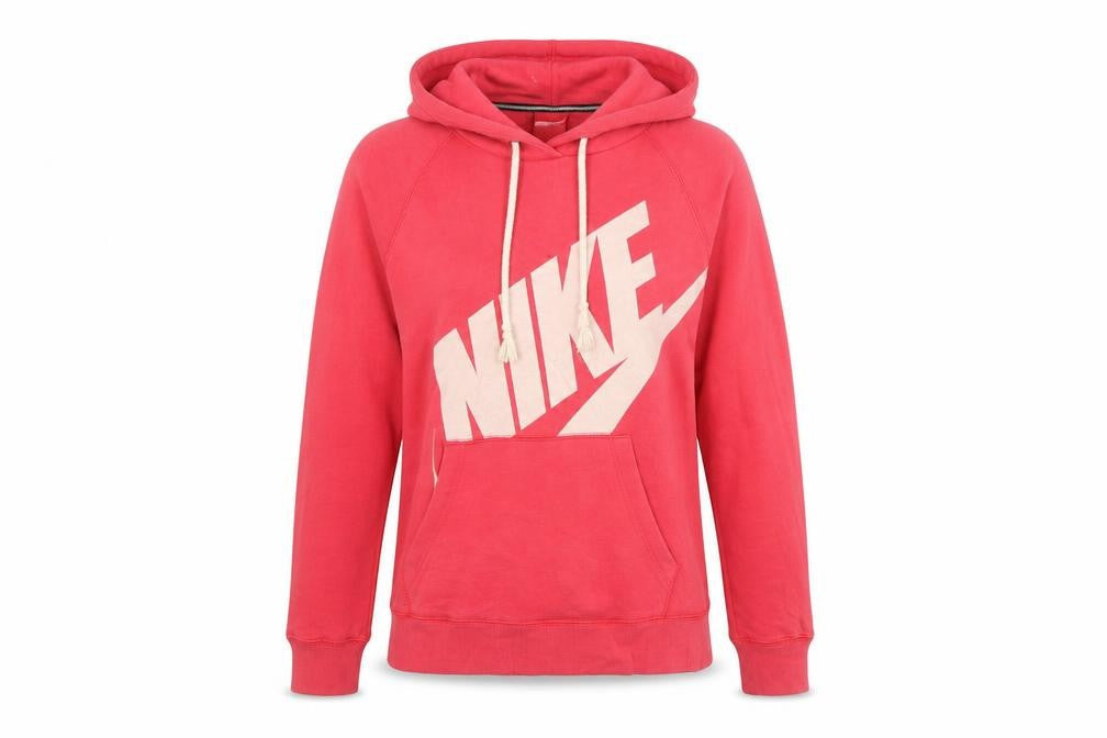 Nike Womens Pink Pullover Hoodie Size M Cotton Blend Logo Style