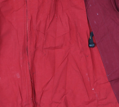 Jack Wolfskin Boys Red Hooded Waterproof Parka Jacket Size 176