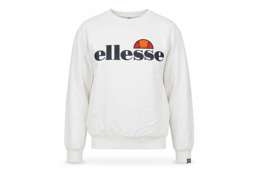 Ellesse Womens White Logo Crew Neck Sweatshirt UK 6