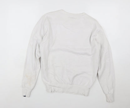 Ellesse Womens White Logo Crew Neck Sweatshirt UK 6