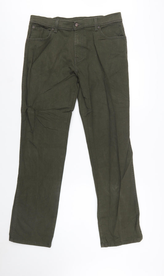 Wrangler Men's Green Straight Regular Fit Jeans W36 L34
