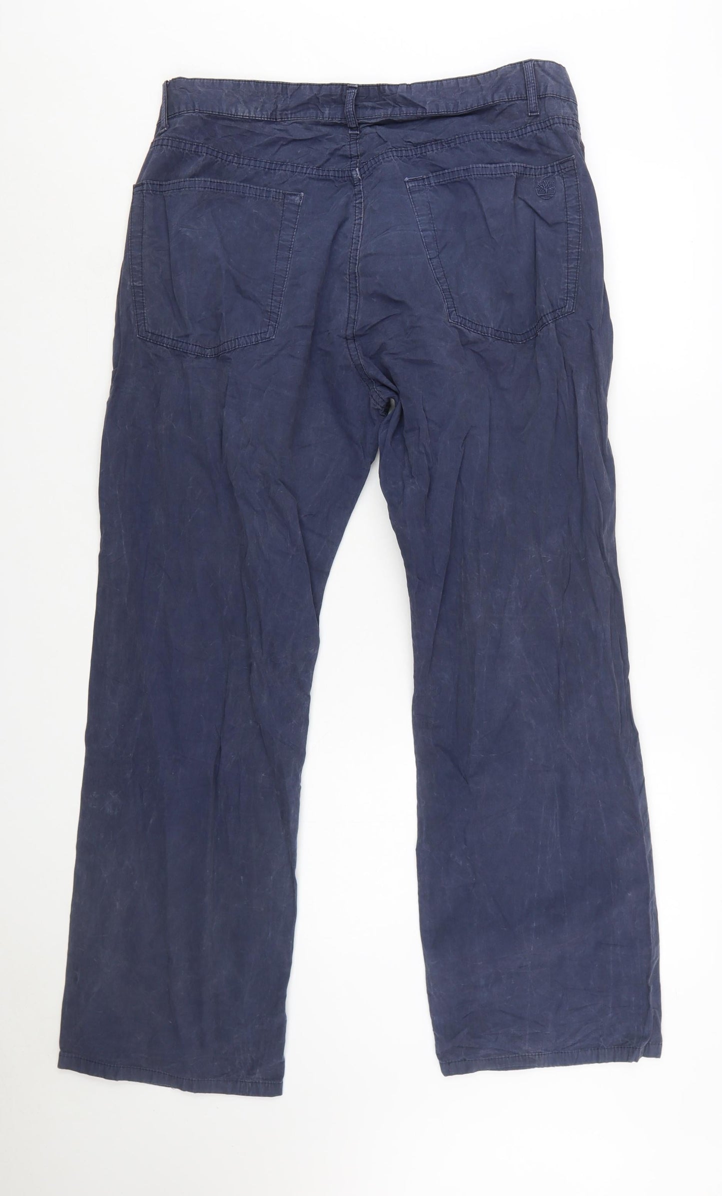 Timberland Men's Blue Chino Trousers Size 36 Regular Fit Cotton