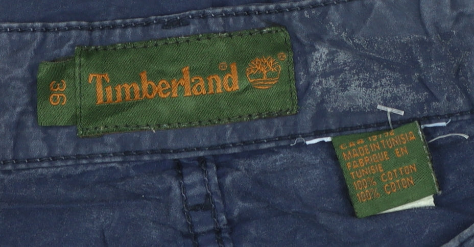 Timberland Men's Blue Chino Trousers Size 36 Regular Fit Cotton