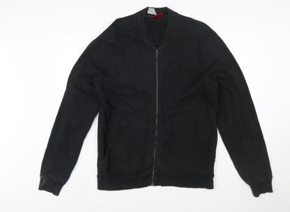 Hugo Boss Men’s Black XL Full Zip Sweatshirt Cotton Elastane