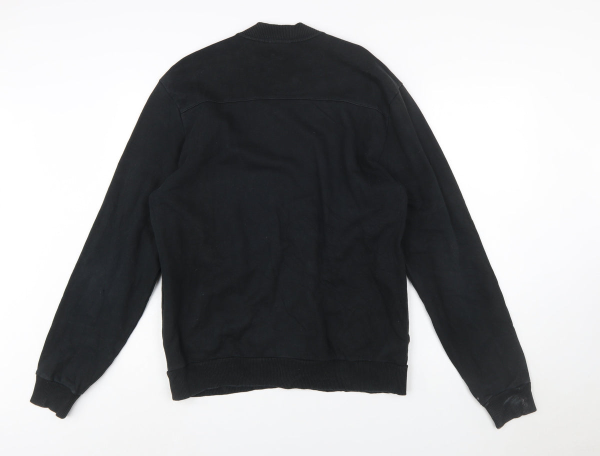 Hugo Boss Men’s Black XL Full Zip Sweatshirt Cotton Elastane