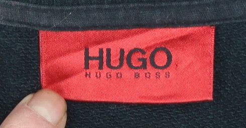 Hugo Boss Men’s Black XL Full Zip Sweatshirt Cotton Elastane