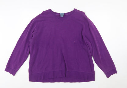 Classic Elements Women Purple Cotton Blend Pullover Sweatshirt XL