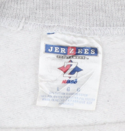 Jerzees Women’s Grey Crew Neck Pullover Sweatshirt Size L