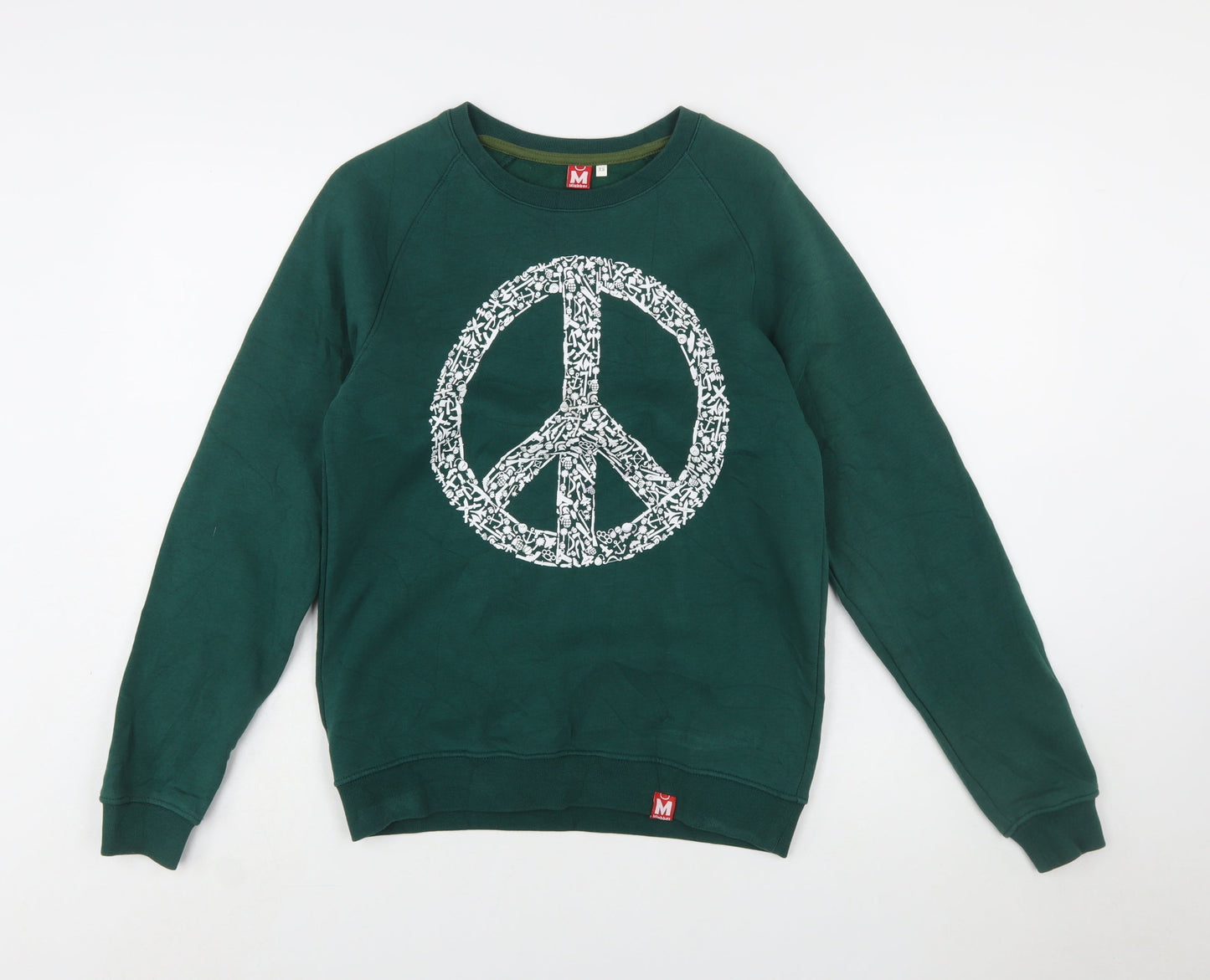 Mlabbas Womens Green Peace Graphic Pullover Sweatshirt XS