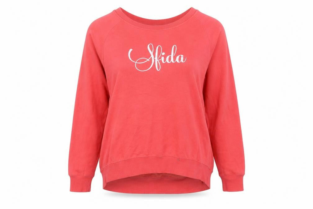 Sfida Women Red Crew Neck Pullover Sweatshirt Size 14