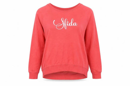 Sfida Women Red Crew Neck Pullover Sweatshirt Size 14
