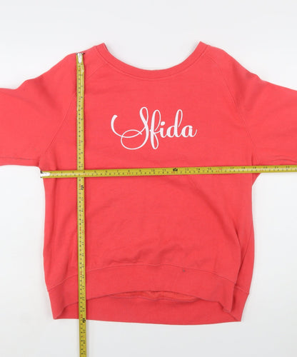 Sfida Women Red Crew Neck Pullover Sweatshirt Size 14