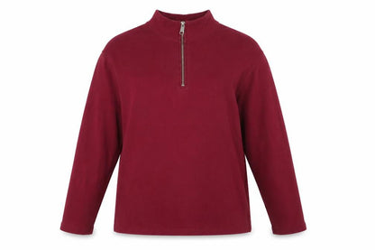 Eddie Bauer Womens Burgundy 1/4 Zip Cotton Sweatshirt Size S