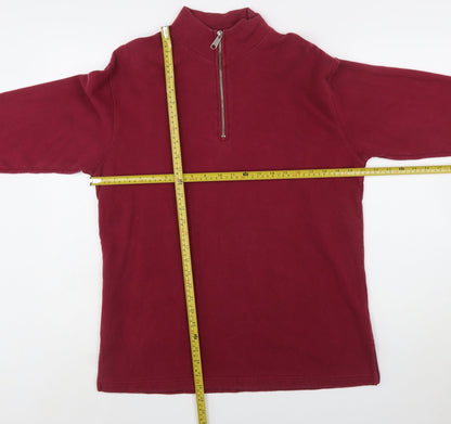 Eddie Bauer Womens Burgundy 1/4 Zip Cotton Sweatshirt Size S