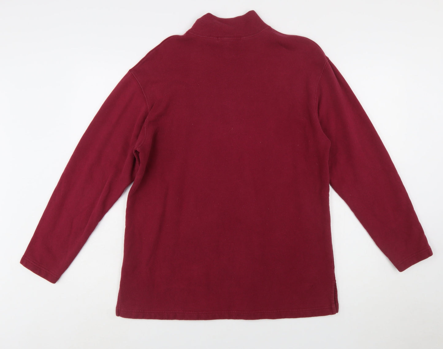 Eddie Bauer Womens Burgundy 1/4 Zip Cotton Sweatshirt Size S
