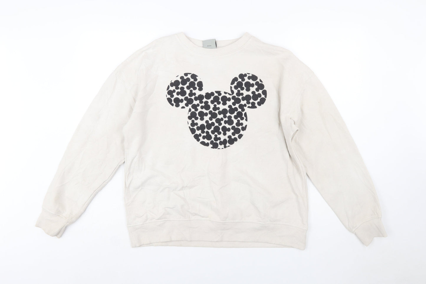 Disney Primark Women Beige Mickey Mouse Pullover Sweatshirt Size S
