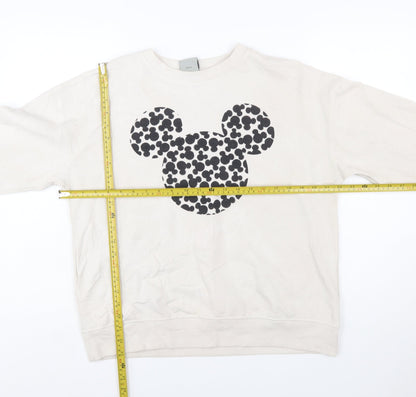 Disney Primark Women Beige Mickey Mouse Pullover Sweatshirt Size S