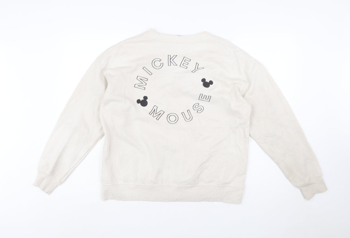 Disney Primark Women Beige Mickey Mouse Pullover Sweatshirt Size S