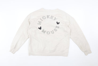Disney Primark Women Beige Mickey Mouse Pullover Sweatshirt Size S