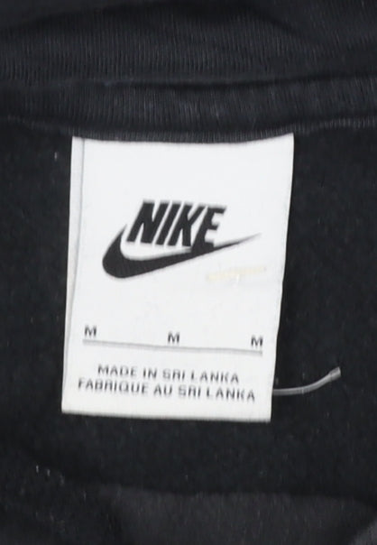 Nike Men's Black Pullover Hoodie M Regular Fit Fleece Sportswear