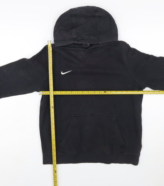 Nike Boys Black XL Pullover Hoodie – Classic Relaxed Fleece Sweatshirt