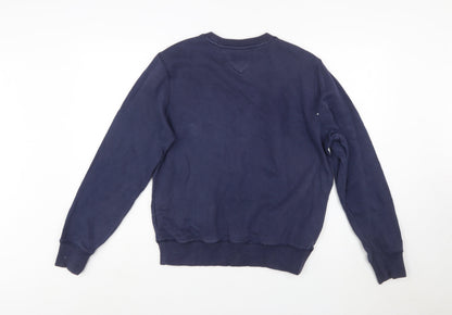 Tommy Hilfiger Men’s Blue Crew Neck Logo Pullover Sweatshirt Size S