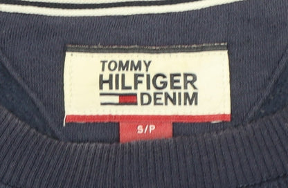 Tommy Hilfiger Men’s Blue Crew Neck Logo Pullover Sweatshirt Size S