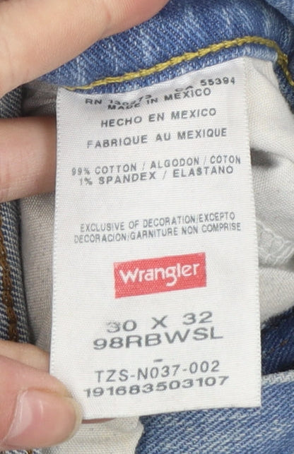 Wrangler Men's Blue Straight Leg Jeans 30x32 Classic Denim
