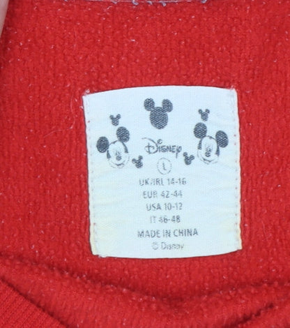 Disney Love to Lounge Womens Red Team Disney Sweatshirt L 14/16