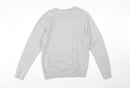 AWDis Men's Grey Graphic Pullover Sweatshirt Size S