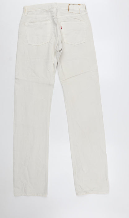 Levi's 501 Men's Ivory Straight Jeans 29x34 Cotton Denim