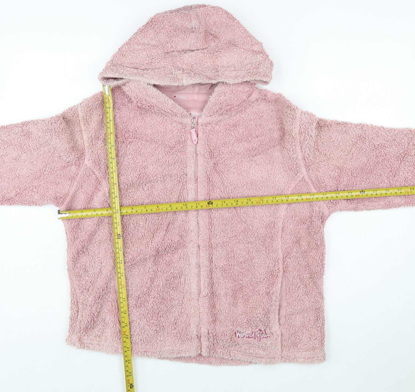 Weird Fish Womens Pink Full Zip Hoodie Size M 100% Cotton Fleece Jacket
