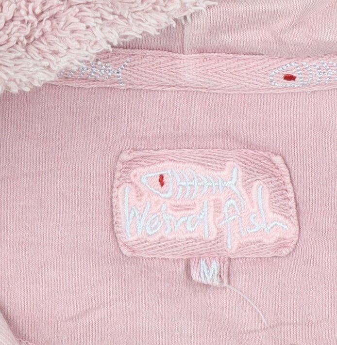 Weird Fish Womens Pink Full Zip Hoodie Size M 100% Cotton Fleece Jacket