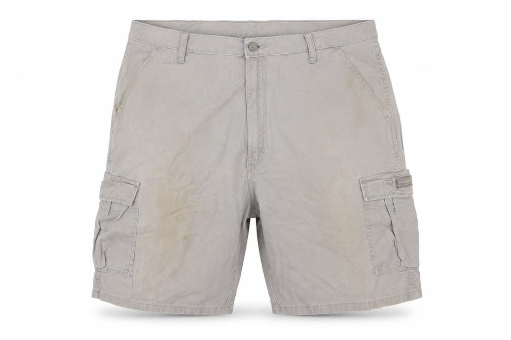 Wrangler Mens Grey Cargo Shorts 38 Regular Cotton Canvas Workwear