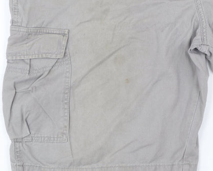 Wrangler Mens Grey Cargo Shorts 38 Regular Cotton Canvas Workwear