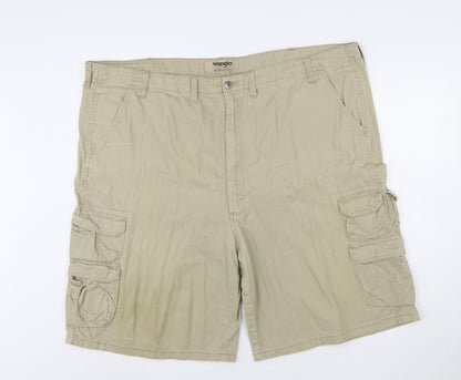Wrangler Men's Beige Cotton Cargo Shorts Size 48 Regular Fit
