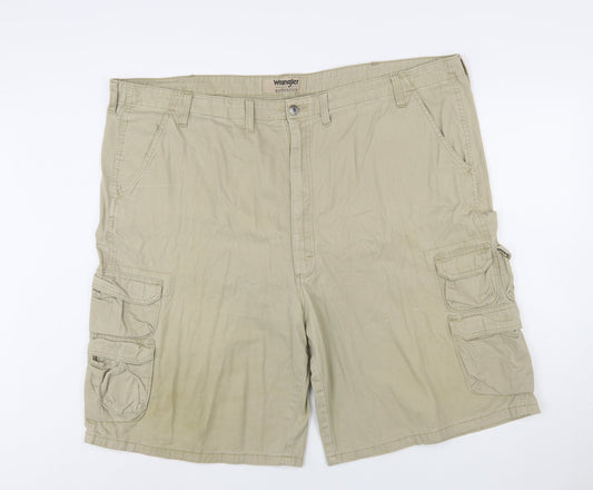 Wrangler Men's Beige Cotton Cargo Shorts Size 48 Regular Fit