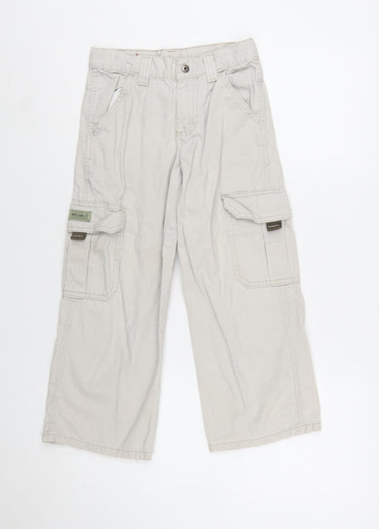 WRG Jeans Co Boys Beige Cargo Trousers 8 Years 100% Cotton Casual