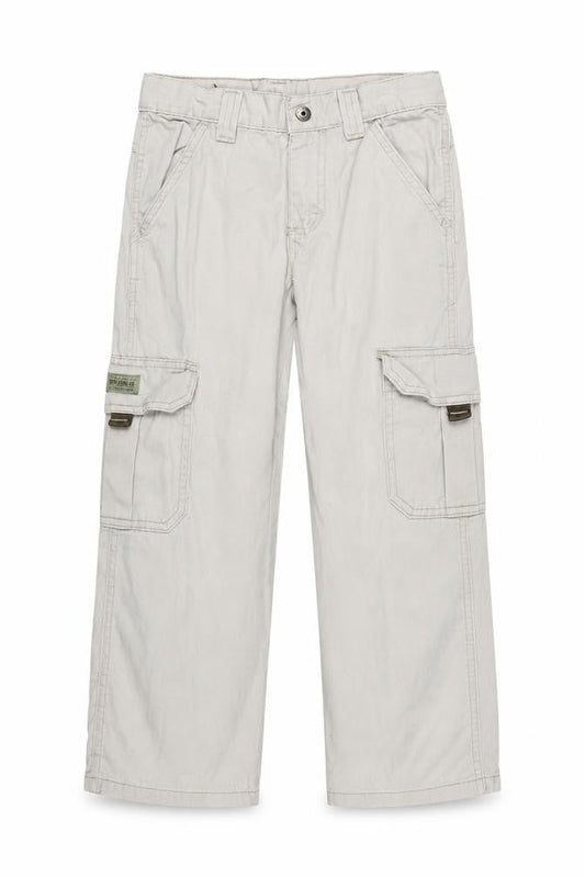 WRG Jeans Co Boys Beige Cargo Trousers 8 Years 100% Cotton Casual