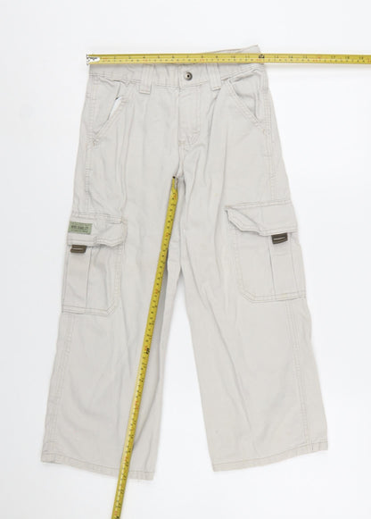 WRG Jeans Co Boys Beige Cargo Trousers 8 Years 100% Cotton Casual