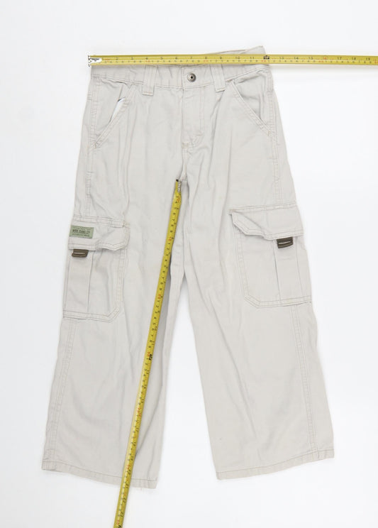 WRG Jeans Co Boys Beige Cargo Trousers 8 Years 100% Cotton Casual