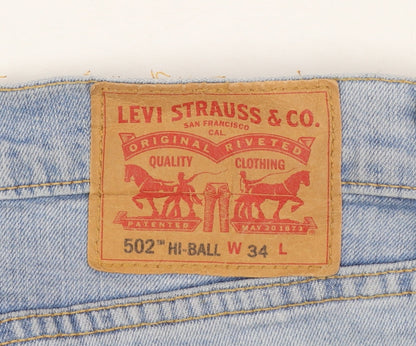 Levi Strauss & Co Men's Blue 502 Hi-Ball Regular Fit Straight Jeans W34 L34