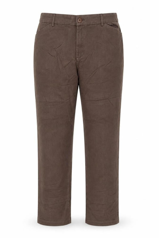 Lee Women's Brown Straight Leg Mid Rise Relaxed Fit Trousers Size 14 Long