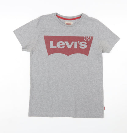 Levi's Boys Grey Logo Short Sleeve Cotton T-Shirt Size 14 Years