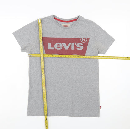 Levi's Boys Grey Logo Short Sleeve Cotton T-Shirt Size 14 Years