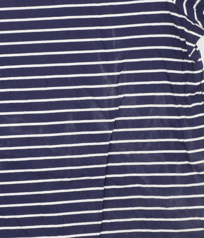 Tommy Hilfiger Women's Blue Striped Cotton T-Shirt L