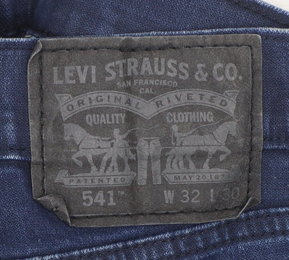 Levi's 541 Men Blue Straight Denim Jeans W32 L30 Cotton Blend