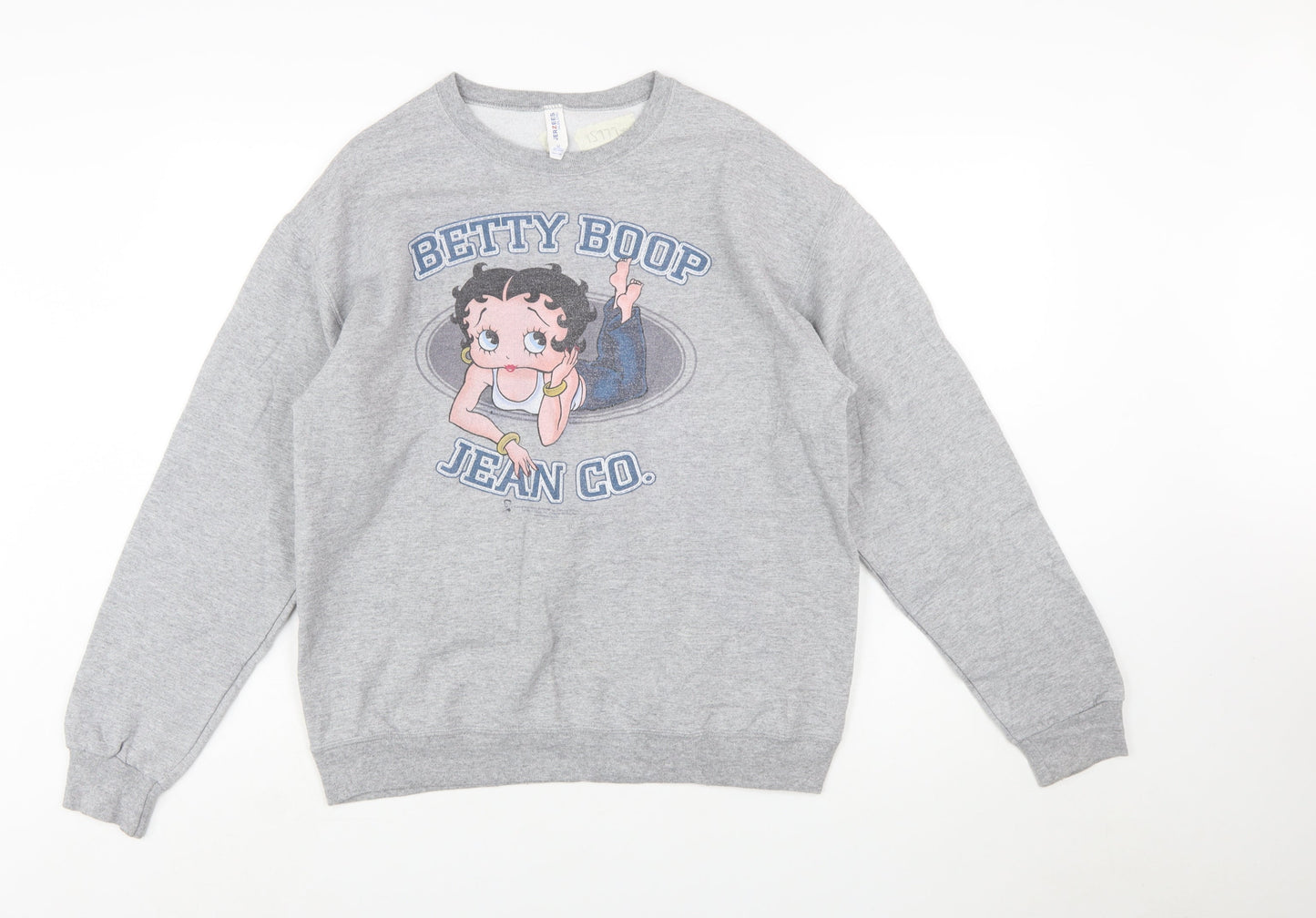 Jerzees Women's Grey Betty Boop Graphic Pullover Sweatshirt M